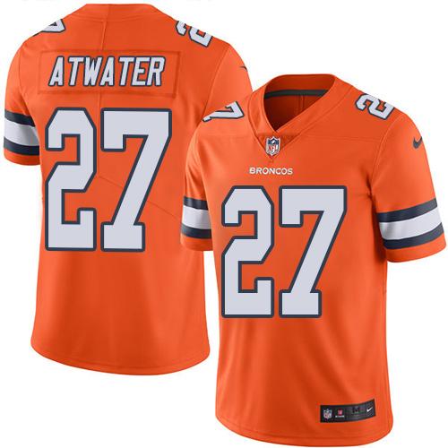 Denver Broncos #27 Steve Atwater Orange Men's Stitched Limited Rush Jersey Men's