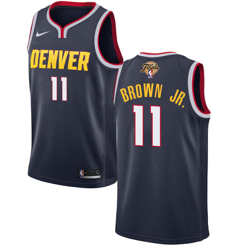 Nuggets #11 Bruce Brown Jr. Navy Women's 2023 Finals Patch Swingman Icon Edition Jersey