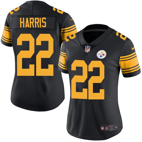 Steelers #22 Najee Harris Black Women's Stitched Limited Rush Jersey