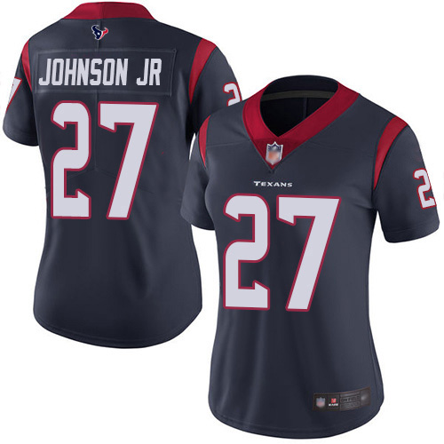 Houston Texans #27 Duke Johnson Jr Navy Blue Team Color Women's Stitched Vapor Untouchable Limited Jersey Womens