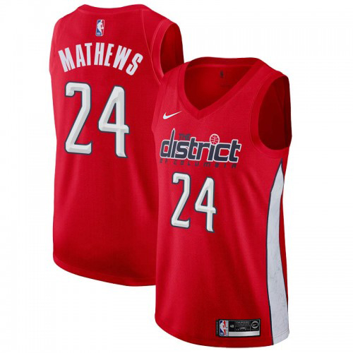 Washington Wizards #24 Garrison Mathews Red Swingman Earned Edition Jersey Mens