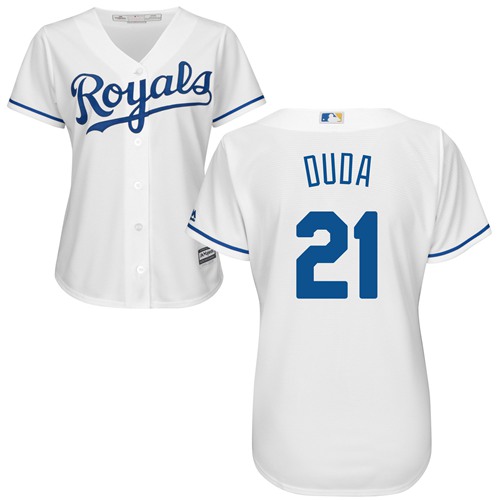 Kansas City Royals #21 Lucas Duda White Home Women's Stitched Jersey Womens