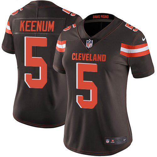 Cleveland Browns #5 Case Keenum Brown Team Color Women's Stitched Vapor Untouchable Limited Jersey Womens