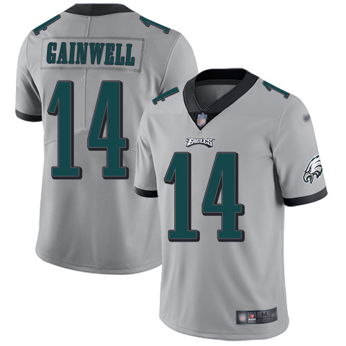 Eagles #14 Kenneth Gainwell Silver Men's Stitched Limited Inverted Legend Jersey