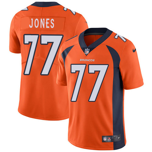 Denver Broncos #77 Sam Jones Orange Team Color Men's Stitched Vapor Untouchable Limited Jersey Men's