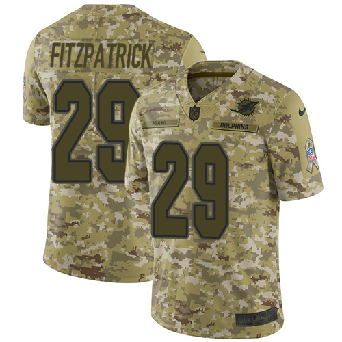 Miami Dolphins #29 Minkah Fitzpatrick Camo Men's Stitched Limited 2018 Salute To Service Jersey Men's