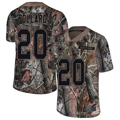 Cowboys #20 Tony Pollard Camo Men's Stitched Limited Rush Realtree Jersey