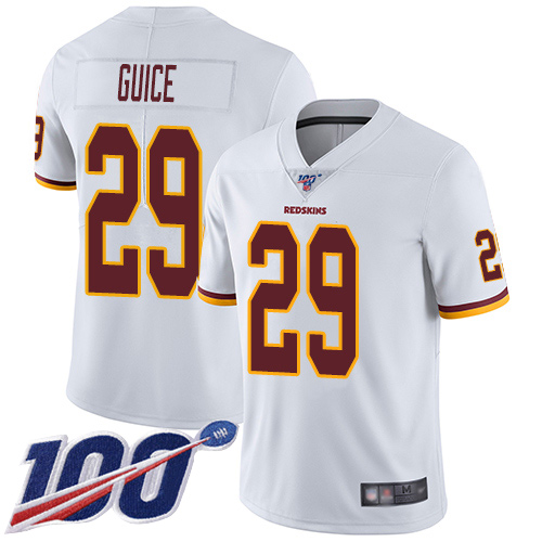 Washington Commanders #29 Derrius Guice White Men's Stitched 100th Season Vapor Limited Jersey Men's