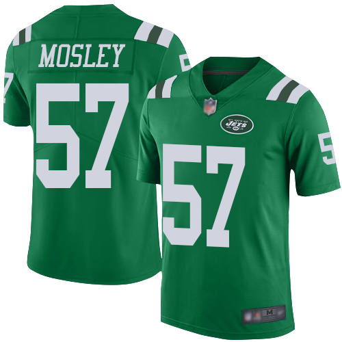 Jets #57 C.J. Mosley Green Youth Stitched Limited Rush Jersey