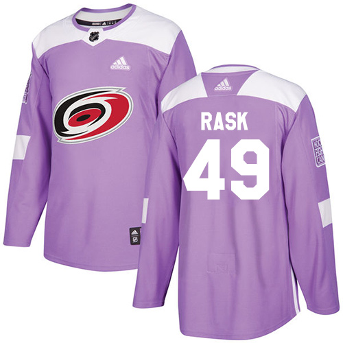Adidas Carolina Hurricanes #49 Victor Rask Purple Authentic Fights Cancer Stitched Youth Jersey Youth
