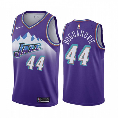 Utah Jazz #44 Bojan Bogdanovic Purple 2019-20 Hardwood Classic Edition Stitched Jersey Mens