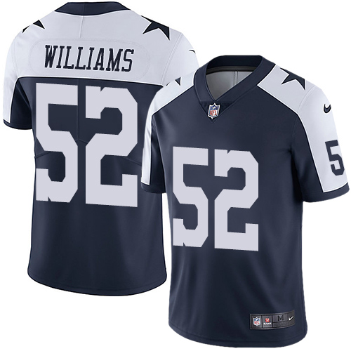 Dallas Cowboys #52 Connor Williams Navy Blue Thanksgiving Men's Stitched Vapor Untouchable Limited Throwback Jersey Men's