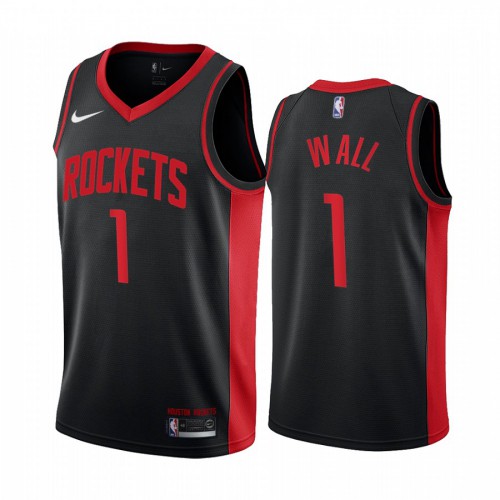 Houston Houston Rockets #1 John Wall Black Womens Swingman 2020-21 Earned Edition Jersey Womens