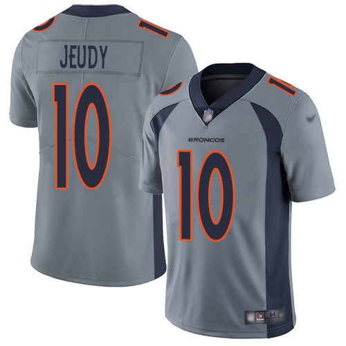 Broncos #10 Jerry Jeudy Gray Youth Stitched Limited Inverted Legend Jersey