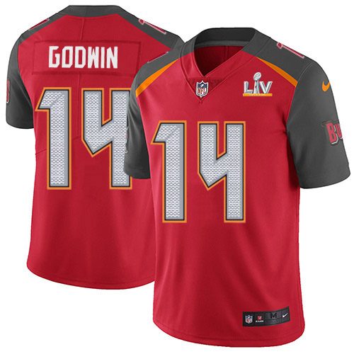 Buccaneers #14 Chris Godwin Red Team Color Men's Super Bowl LV Bound Stitched Vapor Untouchable Limited Jersey