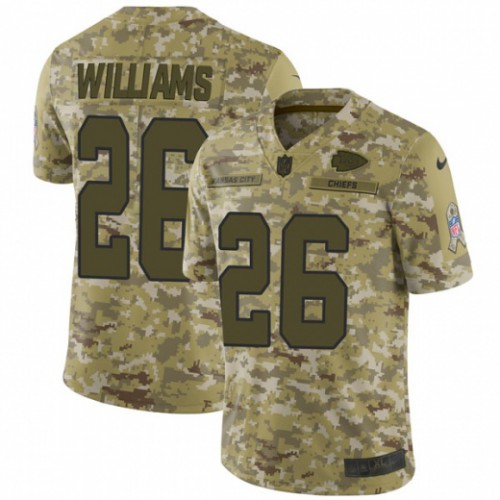 Kansas City Chiefs #26 Damien Williams Camo Men's Stitched Limited 2018 Salute To Service Jersey Men's
