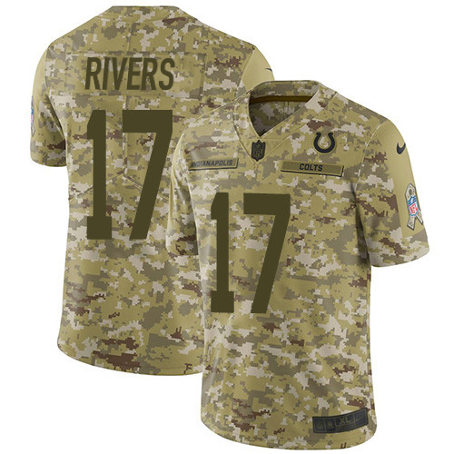 Indianapolis Colts #17 Philip Rivers Camo Men's Stitched Limited 2018 Salute To Service Jersey Men's