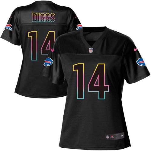 Bills #14 Stefon Diggs Black Women's Fashion Game Jersey
