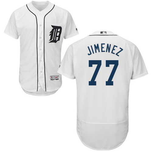 Detroit Tigers #77 Joe Jimenez White Flexbase Authentic Collection Stitched Jersey Men's