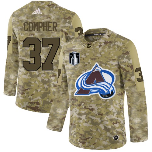 Adidas Colorado Avalanche #37 J.T. Compher Camo 2022 Stanley Cup Final Patch Authentic Stitched Jersey Men's