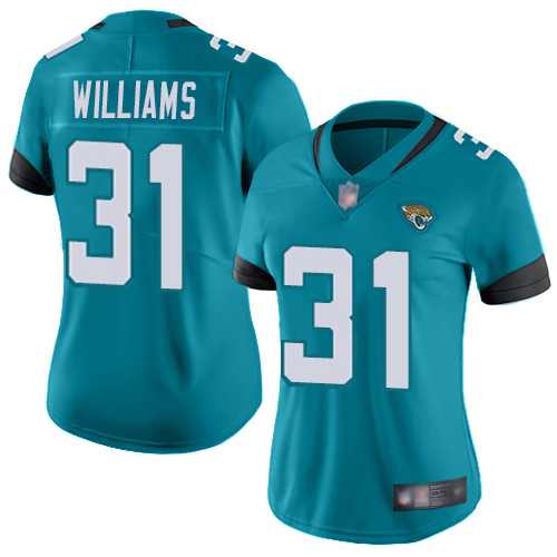Jaguars #31 Darious Williams Teal Green Alternate Women's Stitched Vapor Untouchable Limited Jersey