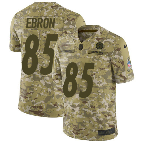 Pittsburgh Steelers #85 Eric Ebron Camo Youth Stitched Limited 2018 Salute To Service Jersey Youth