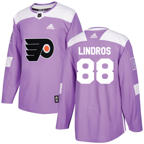 Adidas Philadelphia Flyers #88 Eric Lindros Purple Authentic Fights Cancer Stitched Jersey Men's