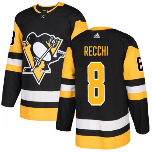 Adidas Pittsburgh Penguins #8 Mark Recchi Black Home Authentic Stitched Jersey Men's