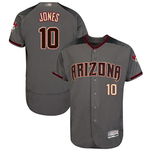 Arizona Diamondbacks #10 Adam Jones Gray Flexbase Authentic Collection Stitched Jersey Men's