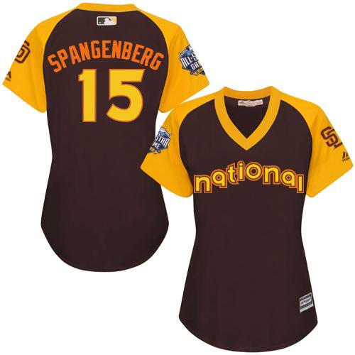 San Diego Padres #15 Cory Spangenberg Brown 2016 All-Star National League Women's Stitched Jersey Womens