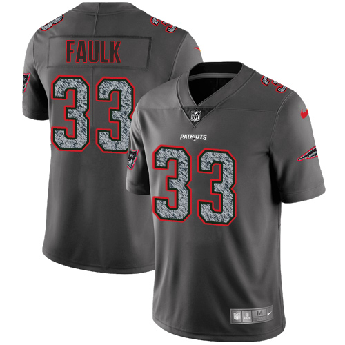 New England Patriots #33 Kevin Faulk Gray Static Men's Stitched Vapor Untouchable Limited Jersey Men's