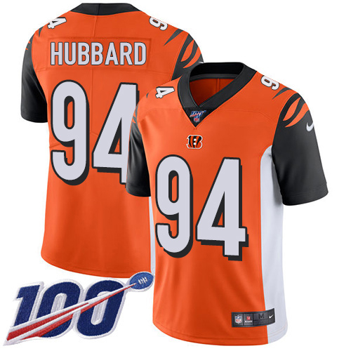 Bengals #94 Sam Hubbard Orange Alternate Men's Stitched 100th Season Vapor Limited Jersey