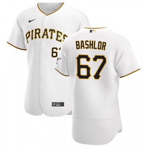Pittsburgh Pittsburgh Pirates #67 Tyler Bashlor Men's White Home 2020 Authentic Player Jersey Men's