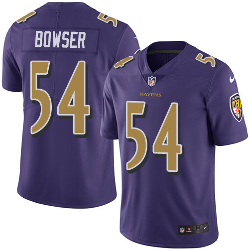 Baltimore Ravens #54 Tyus Bowser Purple Youth Stitched Limited Rush Jersey Youth