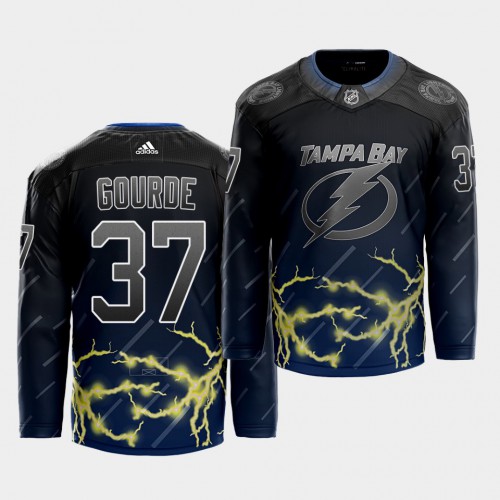 Adidas Tampa Bay Lightning #37 Yanni Gourde 2021 City Concept Stitched Jersey - Black Men's
