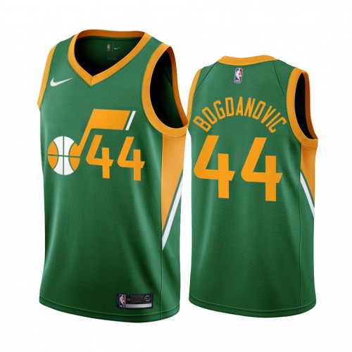Utah Utah Jazz #44 Bojan Bogdanovic Green Swingman 2020-21 Earned Edition Jersey Mens