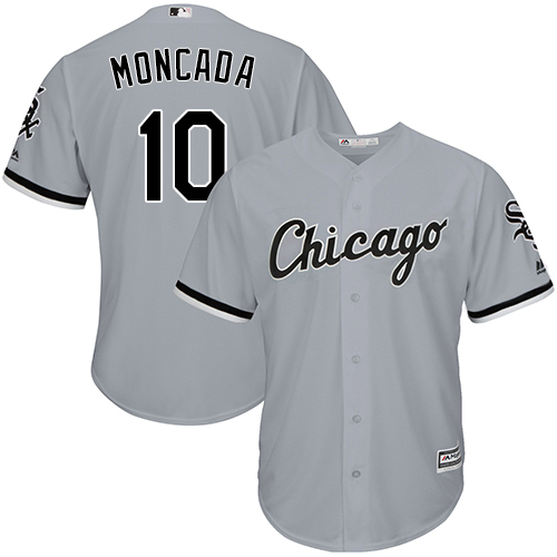 Chicago White Sox #10 Yoan Moncada Grey New Cool Base Stitched Jersey Men's