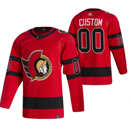 Ottawa Senators Custom Red Men's Adidas 2020-21 Reverse Retro Alternate Jersey