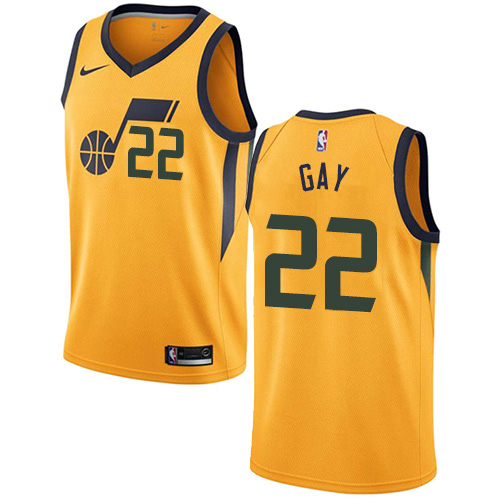 Utah Jazz #22 Rudy Gay Yellow Youth Swingman Statement Edition Jersey Youth