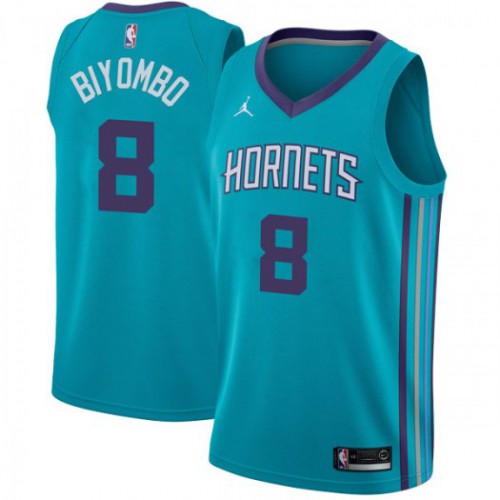 Charlotte Hornets #8 Bismack Biyombo Teal Womens Jordan Swingman Icon Edition Jersey Womens