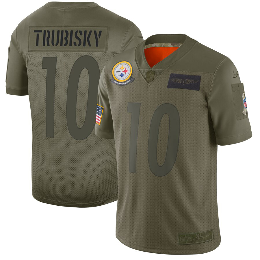 Steelers #10 Mitchell Trubisky Camo Men's Stitched Limited 2019 Salute To Service Jersey