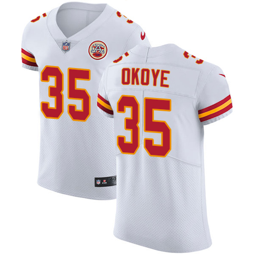 Kansas City Chiefs #35 Christian Okoye White Men's Stitched Vapor Untouchable Limited Jersey Men's