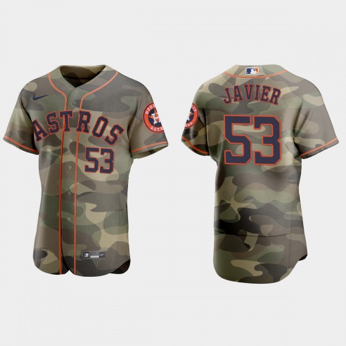 Houston Houston Astros #53 Cristian Javier Men's 2021 Armed Forces Day Authentic Jersey -Camo Men's