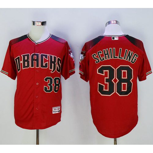 Arizona Diamondbacks #38 Curt Schilling Red/Brick New Cool Base Stitched Jersey Men's