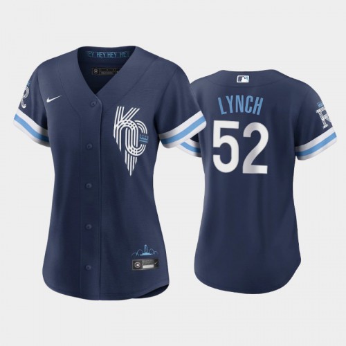 Kansas City Kansas City Royals #52 Daniel Lynch Women's Replica 2022 City Connect Navy Jersey Womens