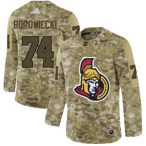 Adidas Ottawa Senators #74 Mark Borowiecki Camo Authentic Stitched Jersey Men's
