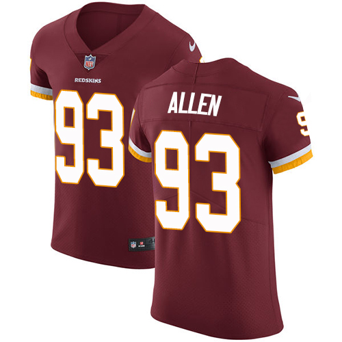 Commanders #93 Jonathan Allen Burgundy Red Team Color Men's Stitched Vapor Untouchable Elite Jersey
