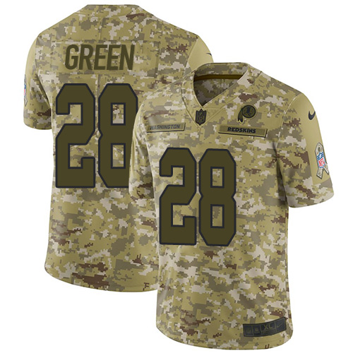 Washington Commanders #28 Darrell Green Camo Men's Stitched Limited 2018 Salute To Service Jersey Men's