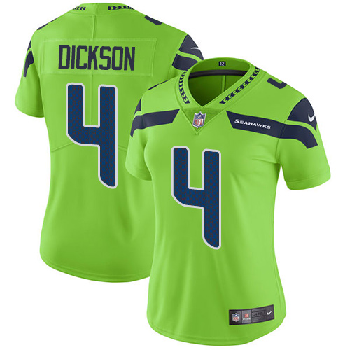 Seattle Seahawks #4 Michael Dickson Green Women's Stitched Limited Rush Jersey Womens
