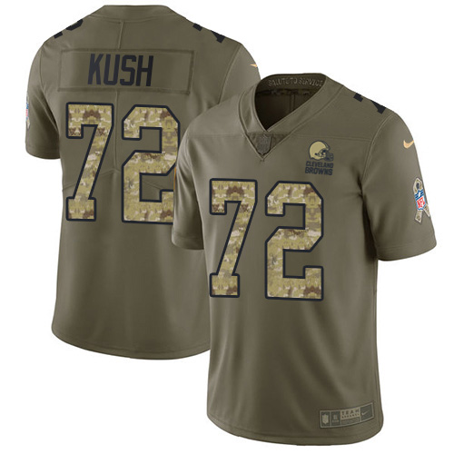 Cleveland Browns #72 Eric Kush Olive/Camo Men's Stitched Limited 2017 Salute To Service Jersey Men's